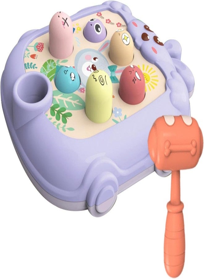 BeFunky Whack Game Mole - Interactive Fidget Toy and Game for Toddler | Cartoon Bunny Design Hammering and Pounding Toys with Hammer (Purple) - Image 1